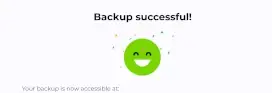 Backup Successful message screenshot BackupBliss